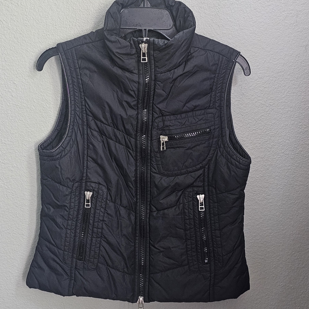 Rafaella black puffer vest zipup medium